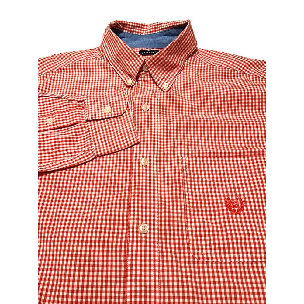 Chaps Medium Long Sleeve Orange/White Striped Men's Shirt